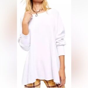 Free People we the free Women's  Amelia Thermal Top Painted White large